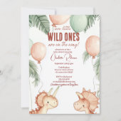 Wild Ones en Twins Baby shower Kaart (Voorkant)