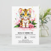 Wild One's grillige tijger verjaardag Kaart (Staand voorkant)