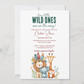 Wild Ones I tweeling Safari Baby shower Kaart (Voorkant)