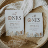 Wild Ones Twins Neutral Leaves Birthday Uitnodigin Kaart
