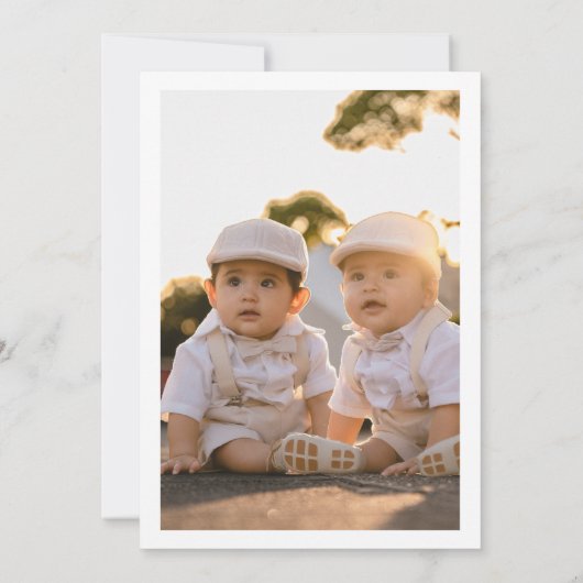 Wild Ones Twins Neutrale bladeren - Foto Verjaarda Kaart (Achterkant)