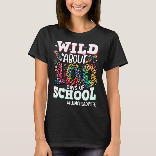 Wild Ongeveer 100 dagen van school Luipaard Lunch  T-shirt (Voorkant)