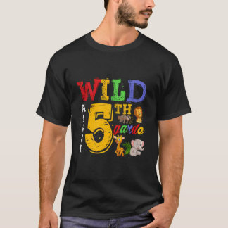 Wild Ongeveer 5e klas Shirt Safari Dieren Terug na