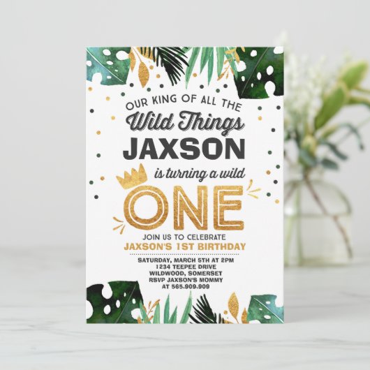 Wild Op een dag uitnodiging Wilde Dingen Verkomst (Staand voorkant)