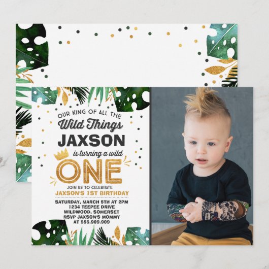 Wild Op een dag uitnodiging Wilde Dingen Verkomst (Voorkant / Achterkant)