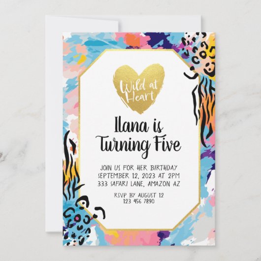  Wild op hart Verjaardag Kaart (Voorkant)
