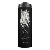 Wild op Heart Custom Name Black Thermosbeker (Voorkant)