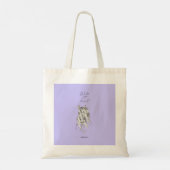 Wild op Heart Custom Name Lavender Bridesmaid Tote Bag (Achterkant)