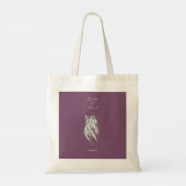 Wild op Heart Custom Name Lila Bridesmaid Tote Bag (Achterkant)