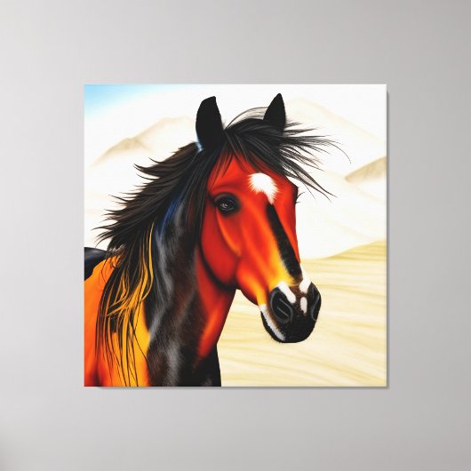 Wild op het hart - een Western pionnen Pony Canvas Afdruk (Voorkant)