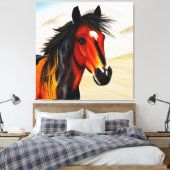 Wild op het hart - een Western pionnen Pony Canvas Afdruk (Insitu (Slaapkamer))