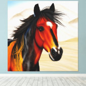 Wild op het hart - een Western pionnen Pony Canvas Afdruk (Insitu (Houten vloer))
