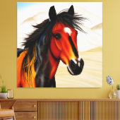 Wild op het hart - een Western pionnen Pony Canvas Afdruk (Insitu (Woonkamer))