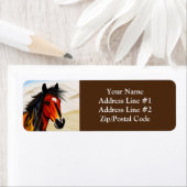 Wild op het hart - een Western pionnen Pony Etiket (Insitu)