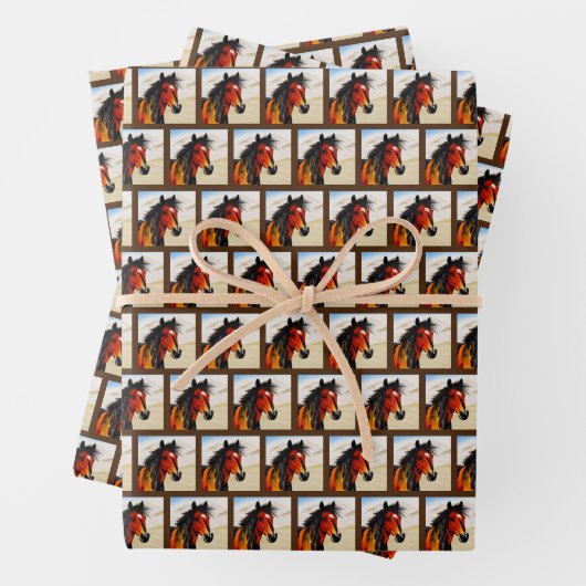 Wild op het hart - een Western pionnen Pony Inpakpapier Vel (In situ)