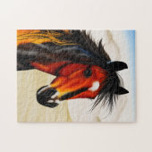 Wild op het hart - een Western pionnen Pony Legpuzzel (Horizontaal)