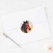 Wild op het hart - een Western pionnen Pony Ronde Sticker (Envelop)
