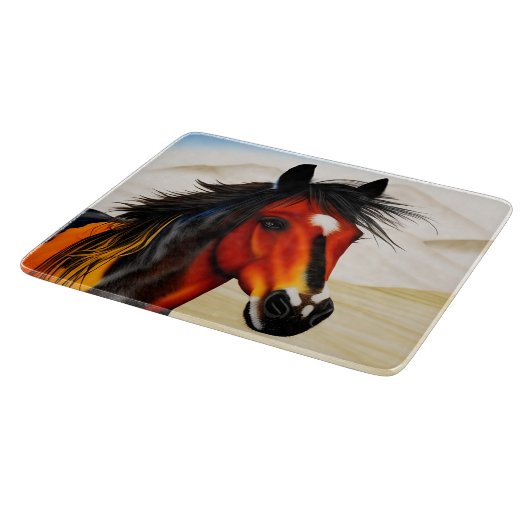 Wild op het hart - een Western pionnen Pony Snijplank (Hoek)