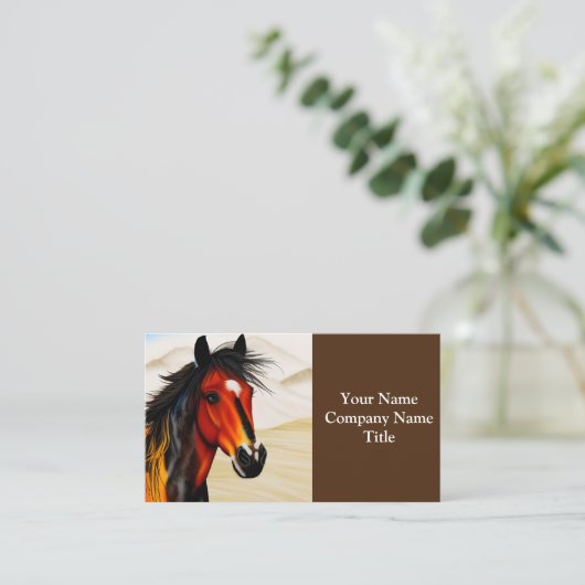 Wild op het hart - een Western pionnen Pony Visitekaartje (Staand voorkant)