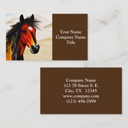 Wild op het hart - een Western pionnen Pony Visitekaartje (Voorkant / Achterkant)