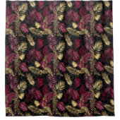 Wild Opulence Bourgondië & Goud Oerwoud Douchegordijn (Voorkant)