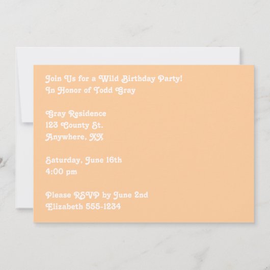 Wild Orangutan Birthday Party nodigt uit Kaart (Achterkant)