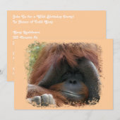 Wild Orangutan Birthday Party nodigt uit Kaart (Voorkant / Achterkant)