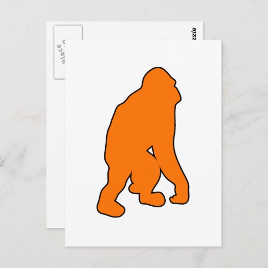 Wild Orangutan Great Ape Monkey Silhouette Briefkaart (Voorkant / Achterkant)