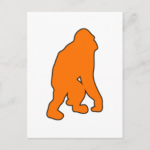 Wild Orangutan Great Ape Monkey Silhouette Briefkaart