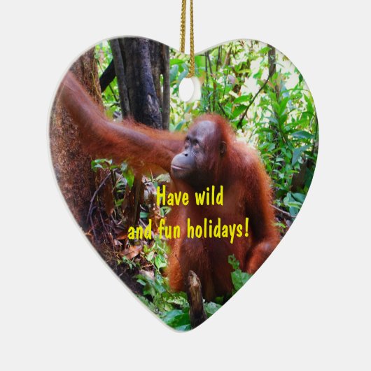 Wild Orangutan Holiday Keramisch Ornament (Rechts)