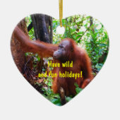 Wild Orangutan Holiday Keramisch Ornament (Voorkant)