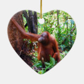 Wild Orangutan Holiday Keramisch Ornament (Achterkant)