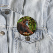Wild Orangutan & Oerwoud Primate Art Button (In situ)