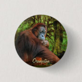 Wild Orangutan & Oerwoud Primate Art Button (Voorkant)