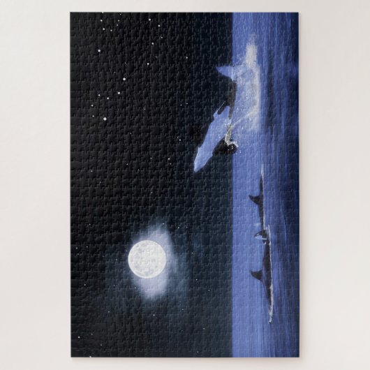 Wild Orcas Moonlight Swim Legpuzzel (Verticaal)