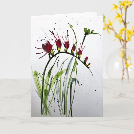 Wild Orchid - Blank binnen begroeting Kaart (Gele Bloem)