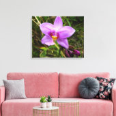 Wild Orchid Paarse Tropische Bloem Canvas Afdruk (Insitu (Woonkamer))