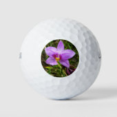 Wild Orchid Paarse Tropische Bloem Golfballen (Voorkant)