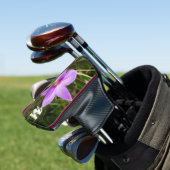 Wild Orchid Paarse Tropische Bloem Golfheadcover (Insitu)