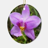 Wild Orchid Paarse Tropische Bloem Keramisch Ornament (Links)