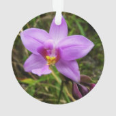 Wild Orchid Paarse Tropische Bloem Ornament (achterkant)