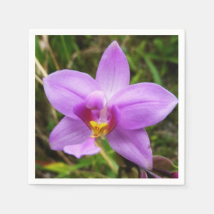 Wild Orchid Paarse Tropische Bloem Servetten