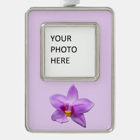 Wild Orchid Purple Tropical Flower Verzilverd Omlijst Ornament (Voorkant)