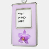 Wild Orchid Purple Tropical Flower Verzilverd Omlijst Ornament (Links)
