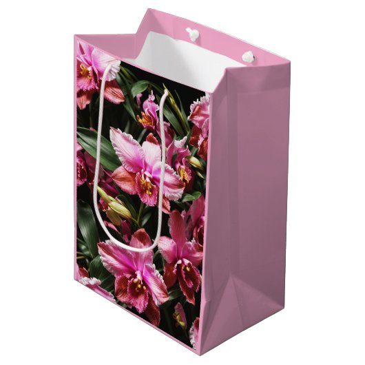 Wild Orchids Gift Bag Medium Cadeauzakje (Voorkant Gekanteld)