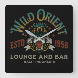 Wild Orient panthertijger T-Shirt Vierkante Klok