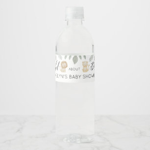 Wild over Baby Safari Dieren Baby Shower Jungle Waterfles Etiket