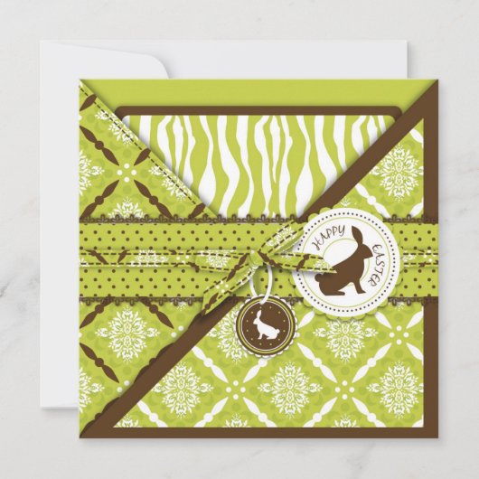 Wild Over Bunnies Invitation Square Kaart (Voorkant)