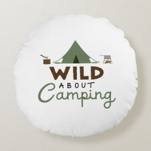 Wild Over Camping Design Rond Kussen