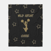 Wild Over Cheer Black & Gold Stars Fleece Deken (Voorkant)